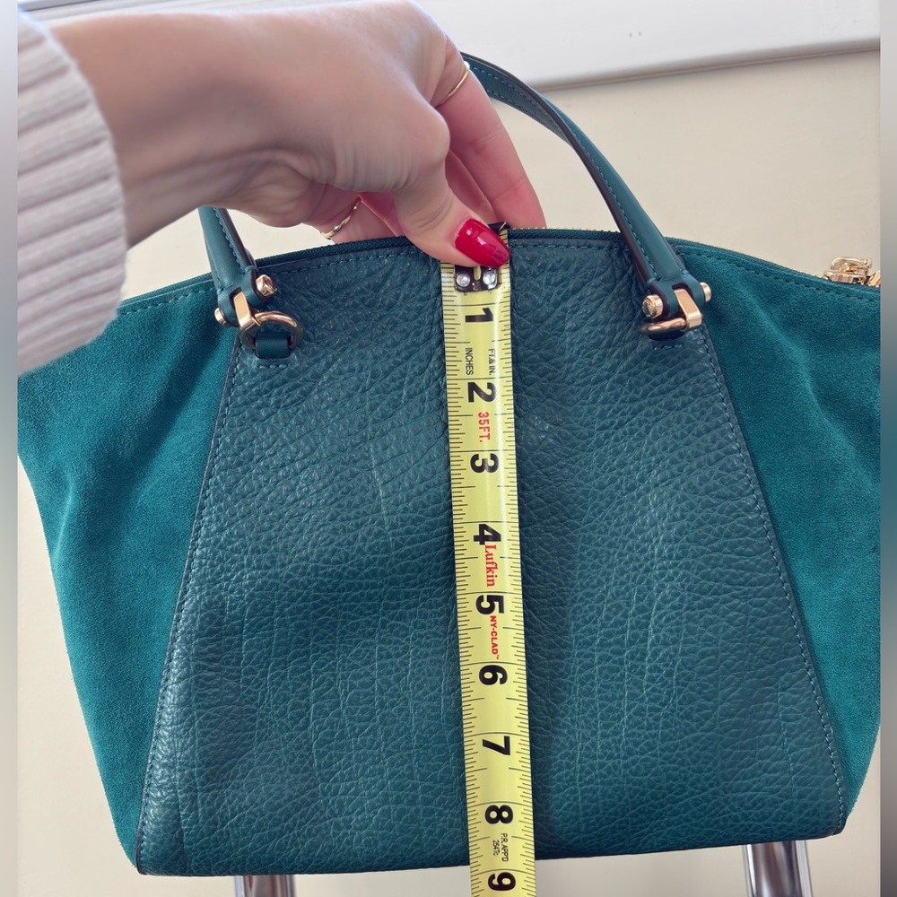Coach Prairie Satchel Pebble Leather and Suede in Viridian F79999 - Picture 14 of 16
